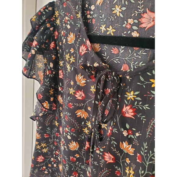 NWT  80 Park Size XL Women's Blouse Color: Sword Lily Lara Tiered Flutter - Picture 5 of 7